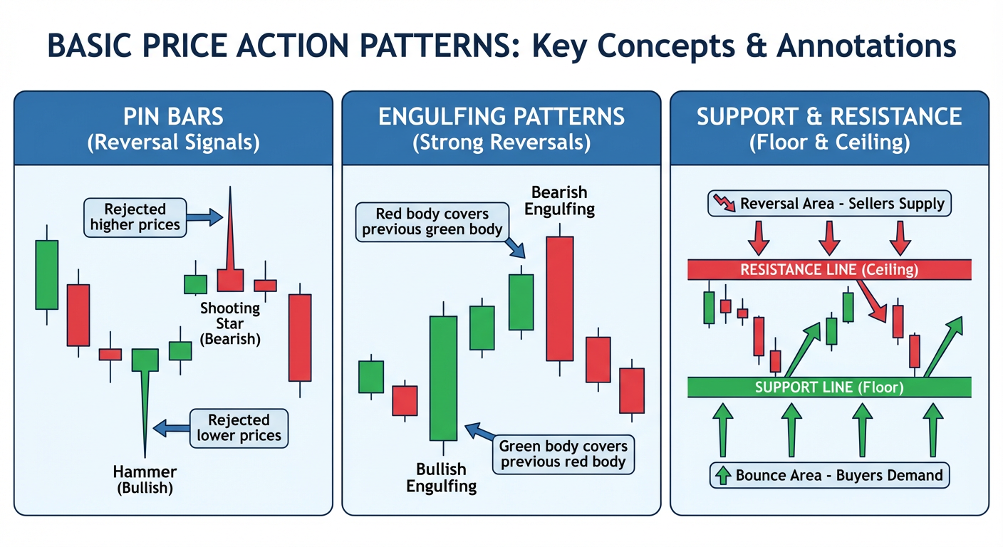 Basic price action patterns and formations explained